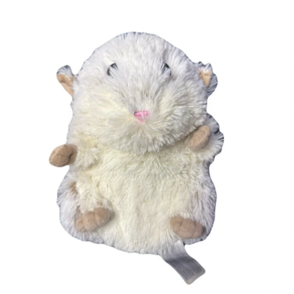 WARMIES Large Cozy Plush Brown and White Hamster